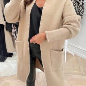 Pearl trim detail cardigan