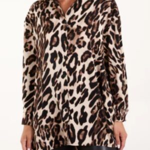 Leopard Print Long Sleeve Blouse