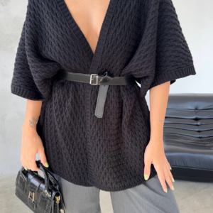 The Zara Black Wrap Top