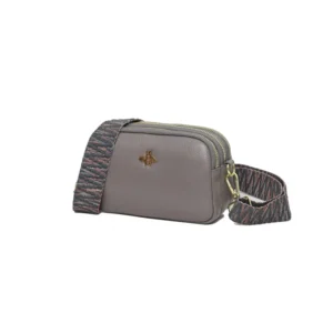 Grey Real Leather crossbody Bee Bag