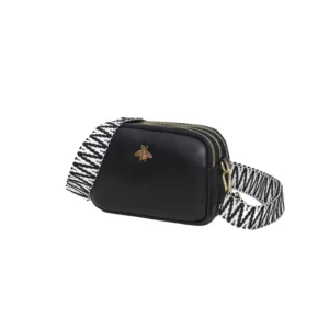 Black Real Leather Bee bag