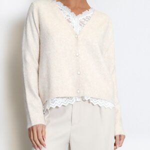 The Pretty Cream inlay cardigan