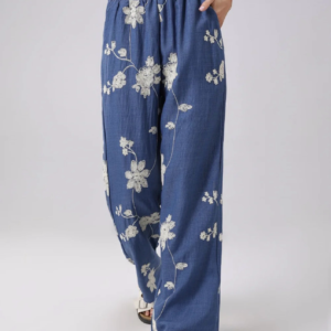 The Denim Summer Embroidered Trouser