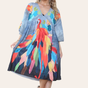 Denim Flamingo Dress