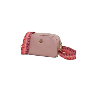 Pink real leather Bee bag