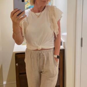 Stripe Wide Leg Trousers
