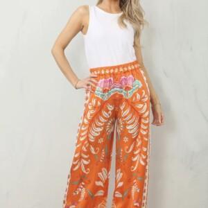 Penelope Orange satin trousers