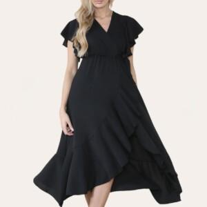 Frill wrap dress