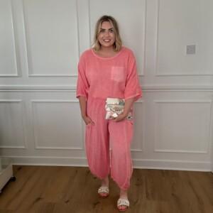 Linen Mix Cocoon Pocket Trouser Suit