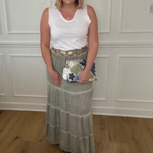 Linen khaki shirt & pocket top