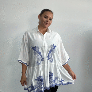 White embroidered shirt