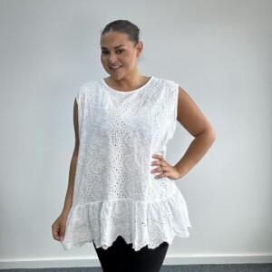 White embroidered Top