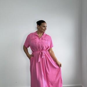Belted shirt dress