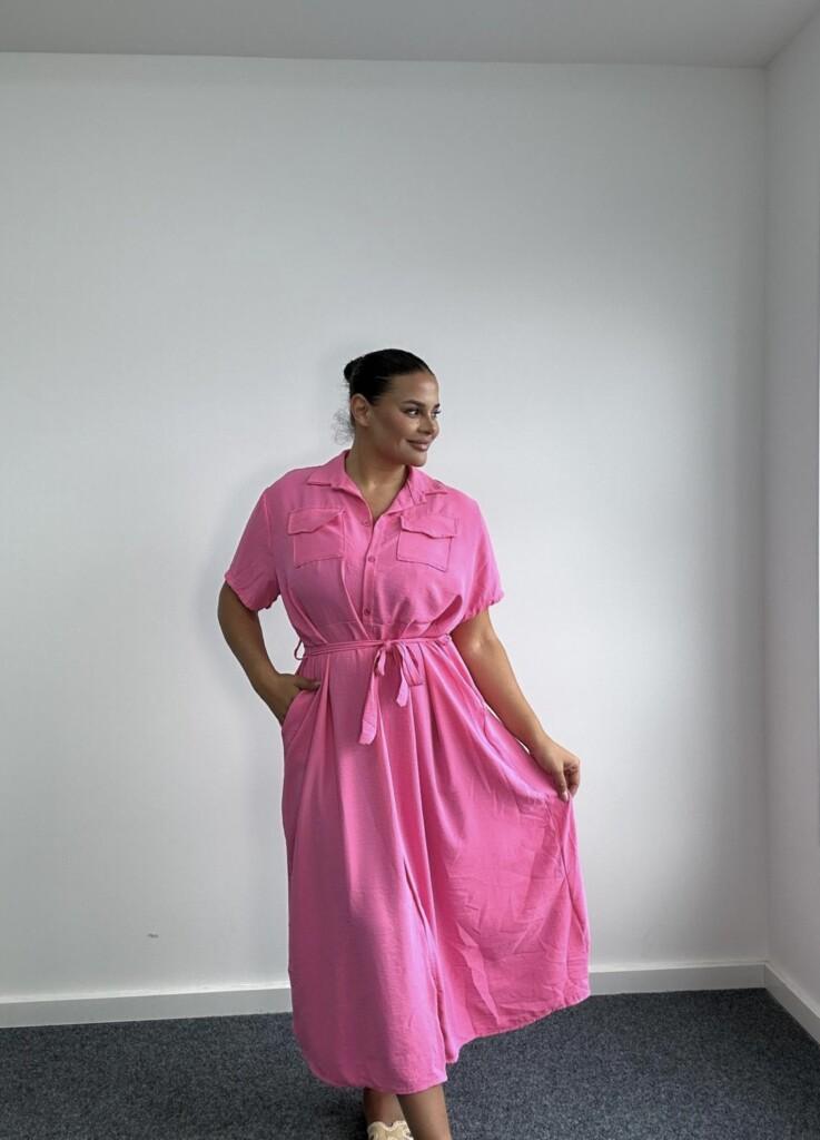 Belted shirt dress