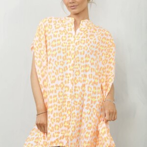 Oversized Neon leopard print shirt