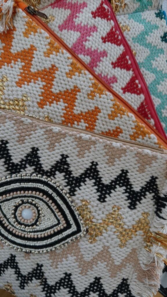 Evil eye oversized clutch