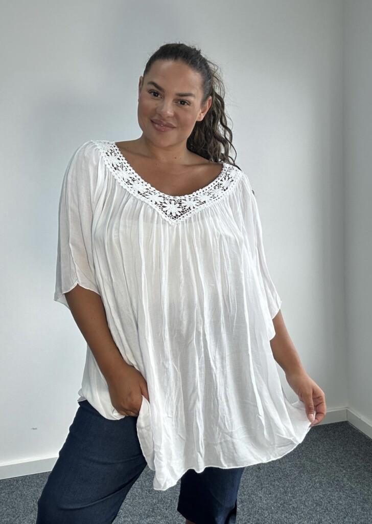Polly Crochet v neck top