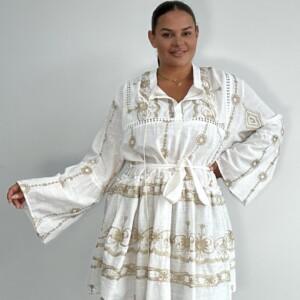 Boho embroidered dress