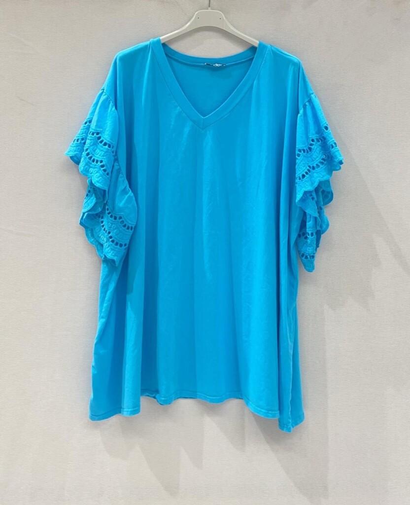 Frill detail embroiders T-shirt