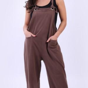 Chocolate plain dungarees