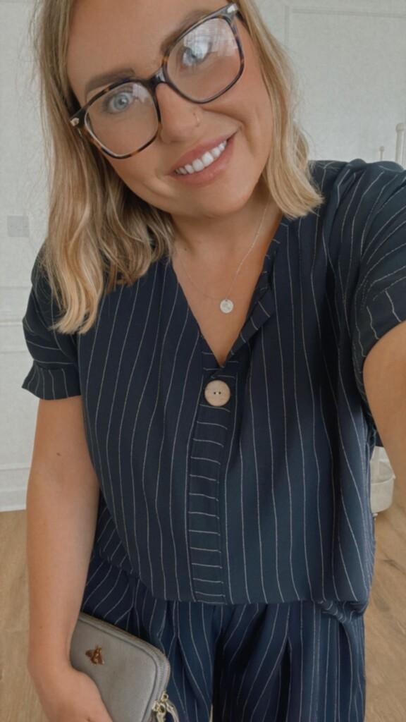 Navy pinstripe co-ord